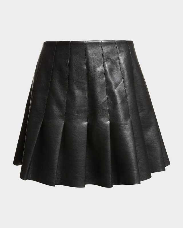 Carter Vegan Leather Pleated Mini Skirt